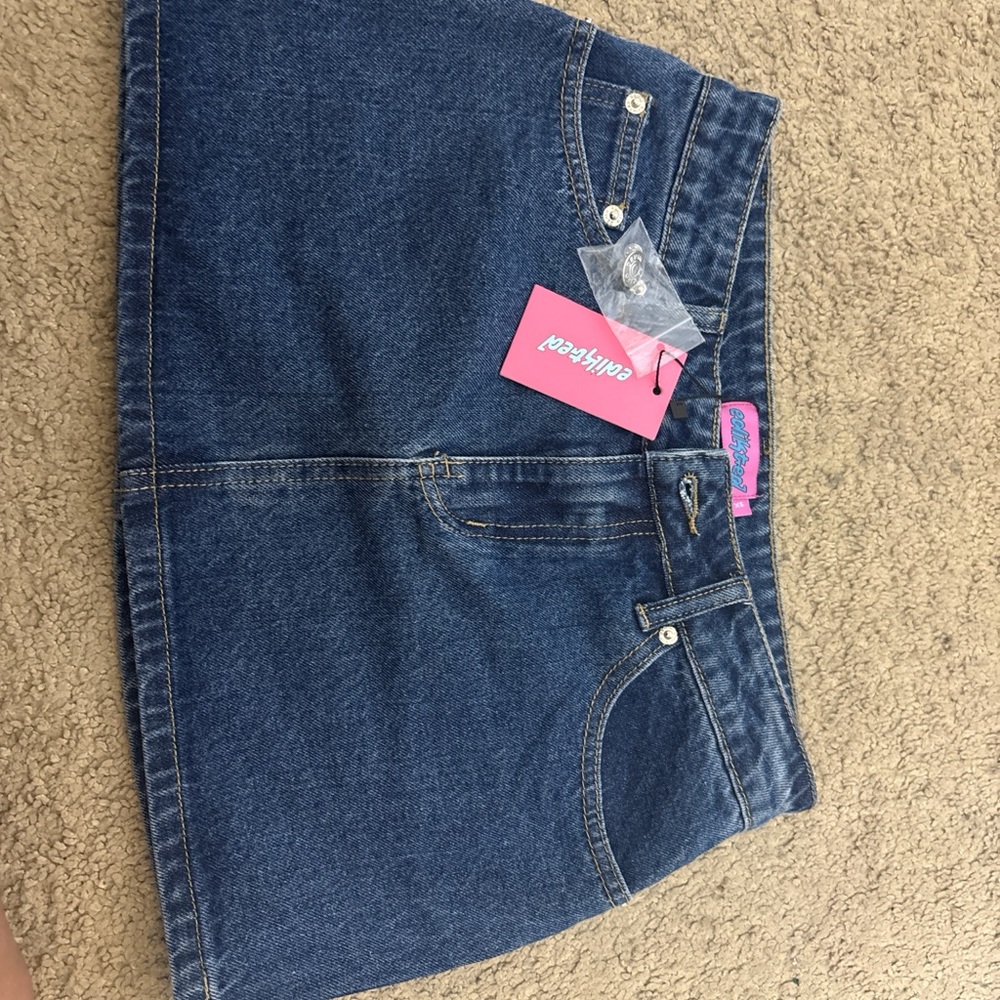Edikted Blue Denim Skirt
